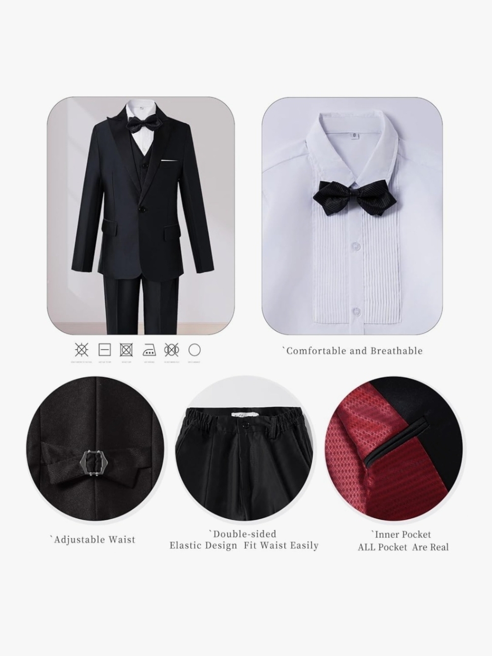 Boys' 6 Piece Suit - Picture 6 of 9